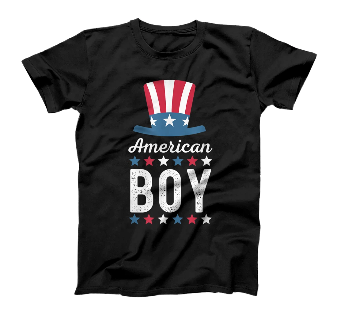 Mens 4th of July Family Matching Outfit American Boy Patriotic T-Shirt