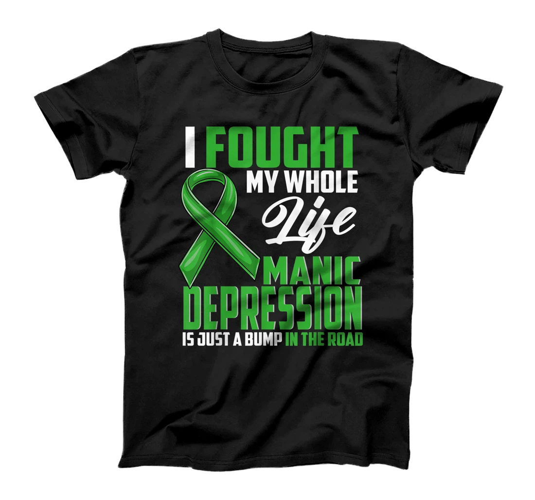 Manic Depression Awareness Bipolar Related Green Ribbon T-Shirt, Kid T-Shirt and Women T-Shirt