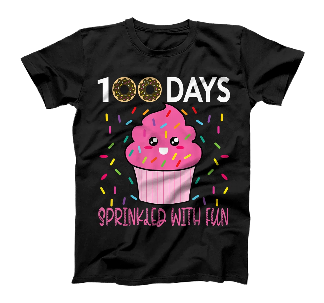 100 Days Sprinkled With Fun Cupcake 100th Day School Gift T-Shirt, Kid T-Shirt and Women T-Shirt