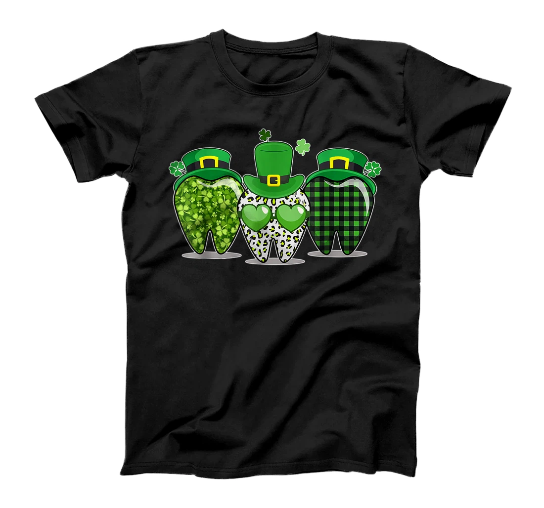 St Patrick's Day 2021 Cute Plaid Tooth Dental Assistant Gift T-Shirt, Women T-Shirt