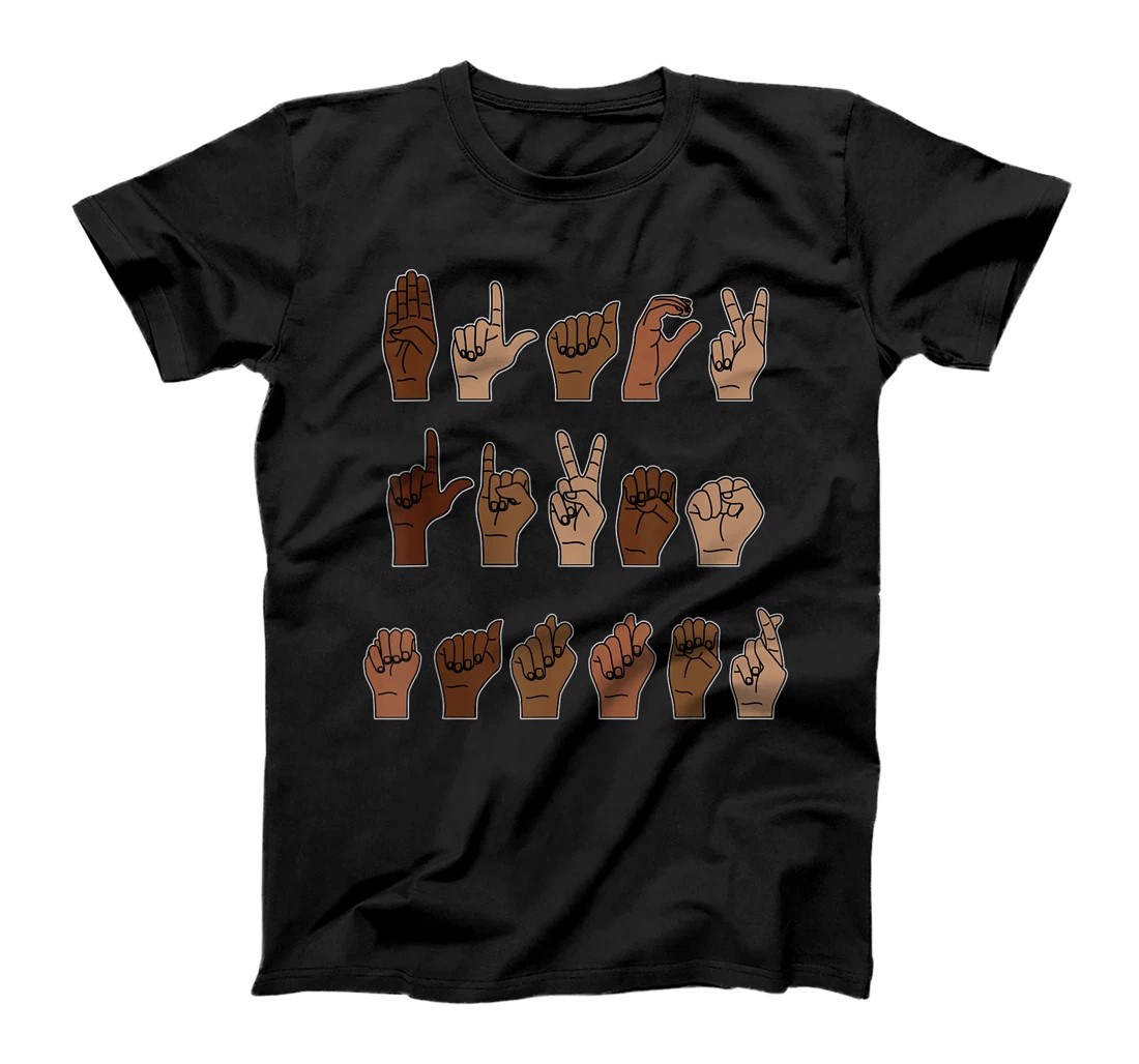 Black Lives Matter ASL Sign Language Hand Signs Deaf & Mute T-Shirt, Kid T-Shirt and Women T-Shirt