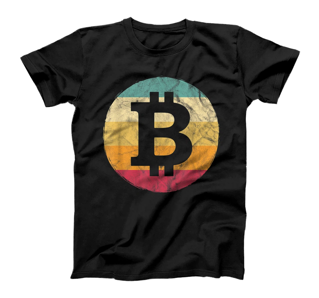 Retro Vintage Bitcoin Cryptocurrency Distressed T-Shirt, Kid T-Shirt and Women T-Shirt