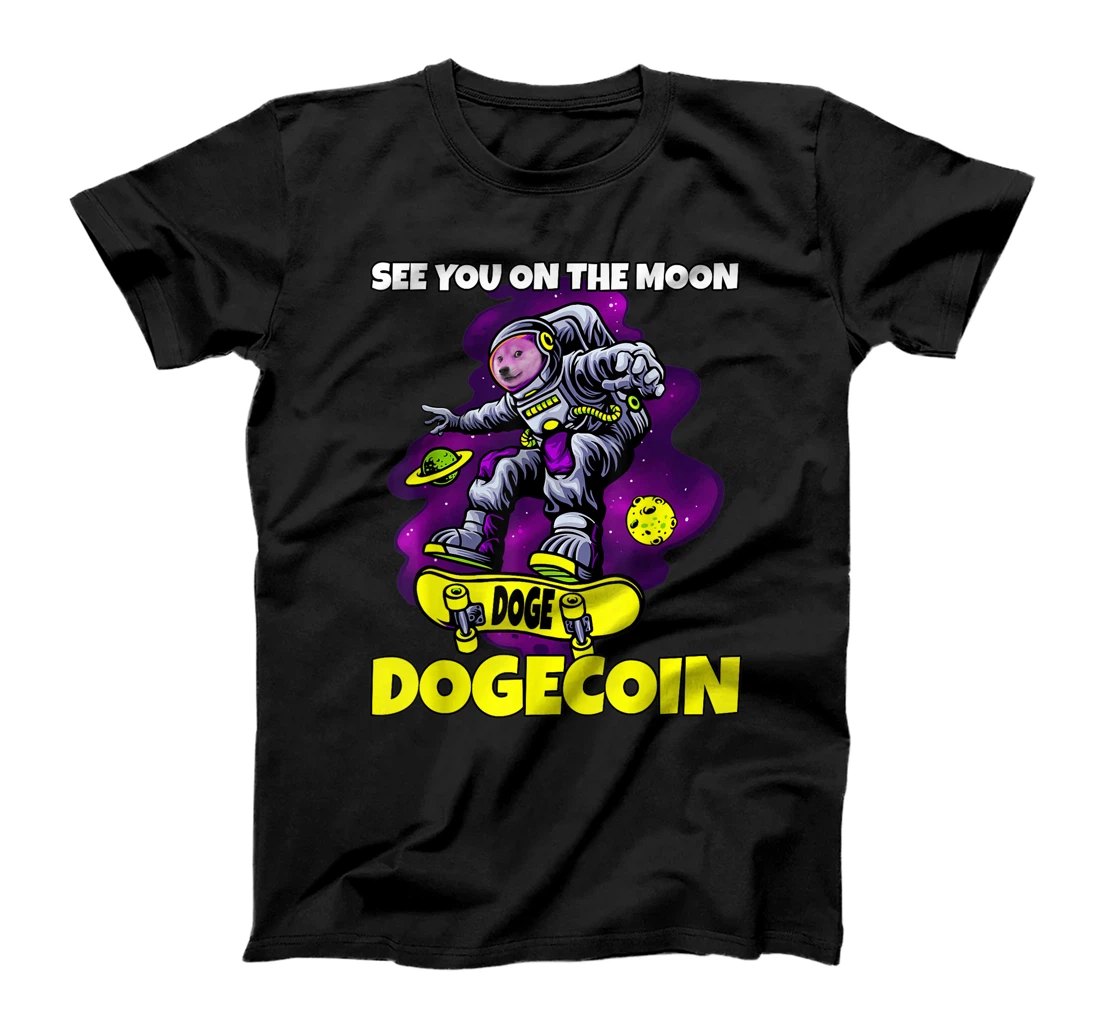 Dogecoin to the Moon Funny HODL Cryptocurrency Doge Coin T-Shirt, Kid T-Shirt and Women T-Shirt