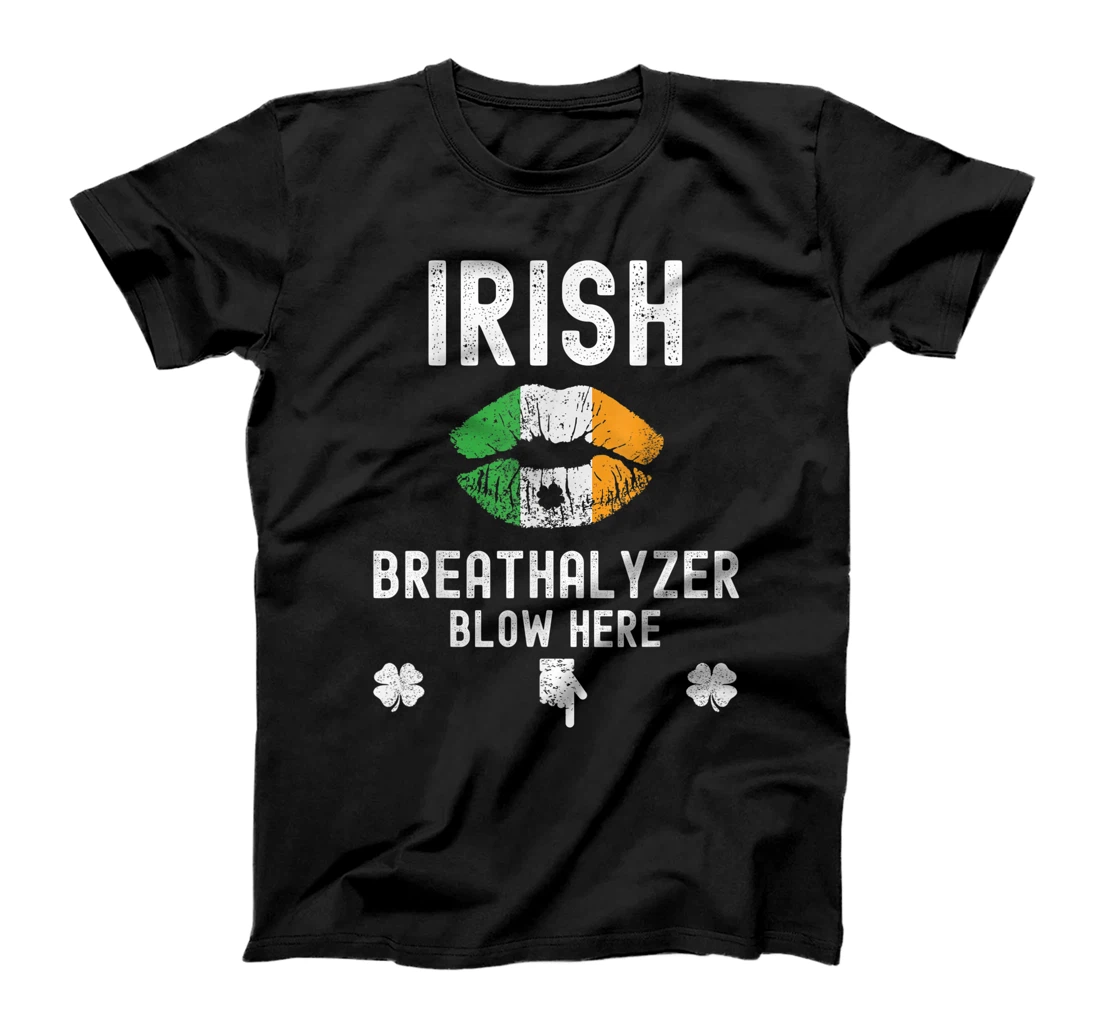 Personalized Funny Irish Breathalyzer Blow Here St. Patrick's Day T-Shirt, Women T-Shirt
