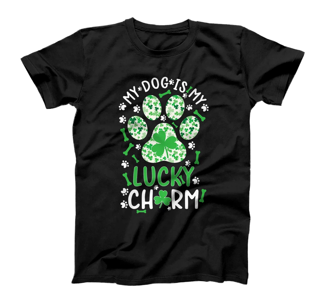 My Dog is My Lucky Charm Shamrock paw dog st Patrick's day Premium T-Shirt, Women T-Shirt