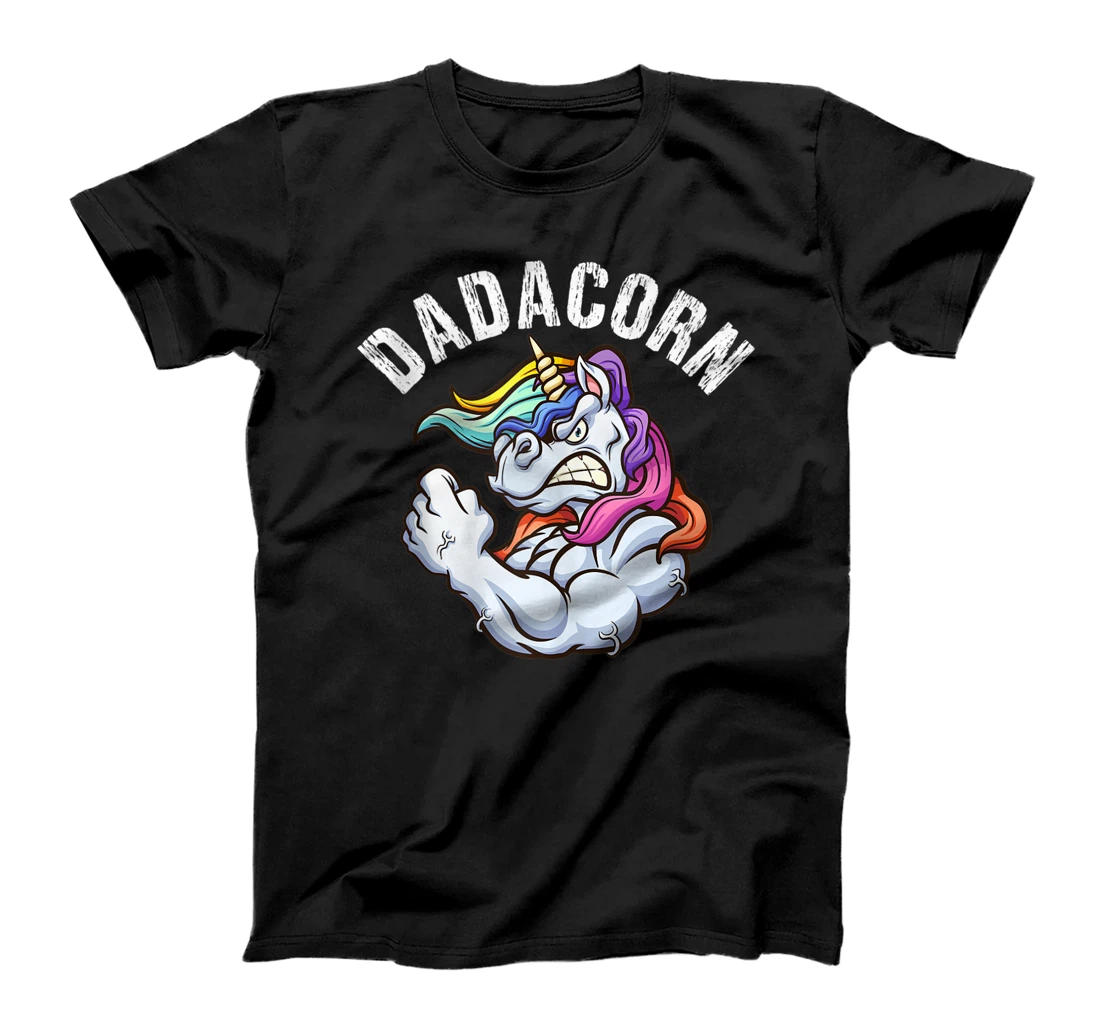 Personalized Dadacorn Shirt Muscle Unicorn Dad Baby Fathers Day Gift T-Shirt, Women T-Shirt