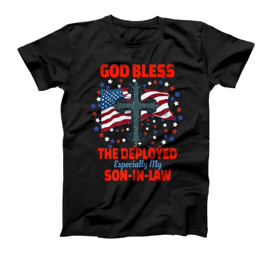 Deployed Son-In-Law American Flag Christian Support Premium T-Shirt, Kid T-Shirt and Women T-Shirt