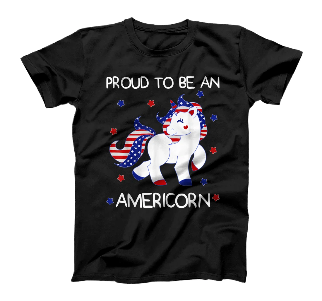 Americorn US Flag 4th of July Unicorn Tee Independence T-Shirt, Kid T-Shirt and Women T-Shirt