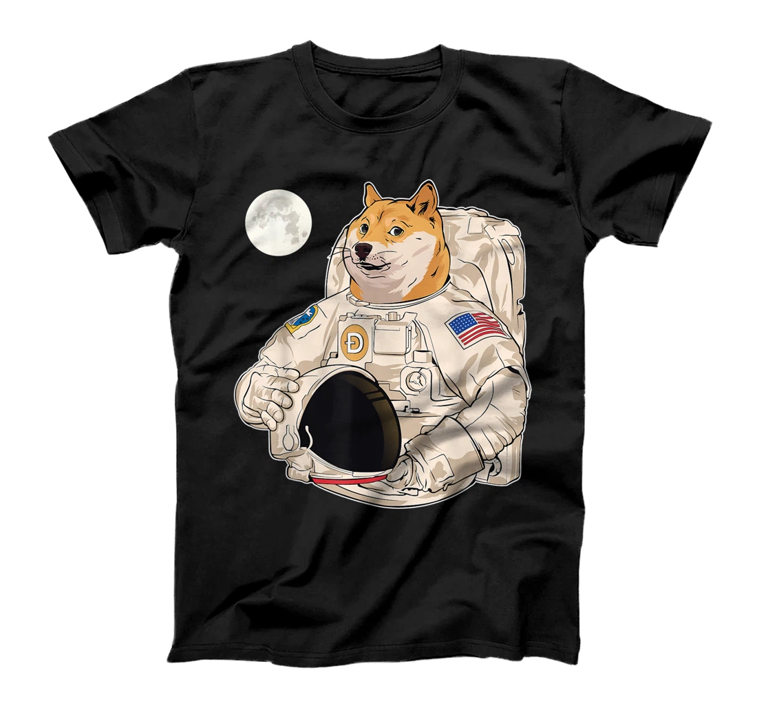 Personalized Dogecoin Astronaut To the Moon Blockchain HODL Crypto T-Shirt, Women T-Shirt