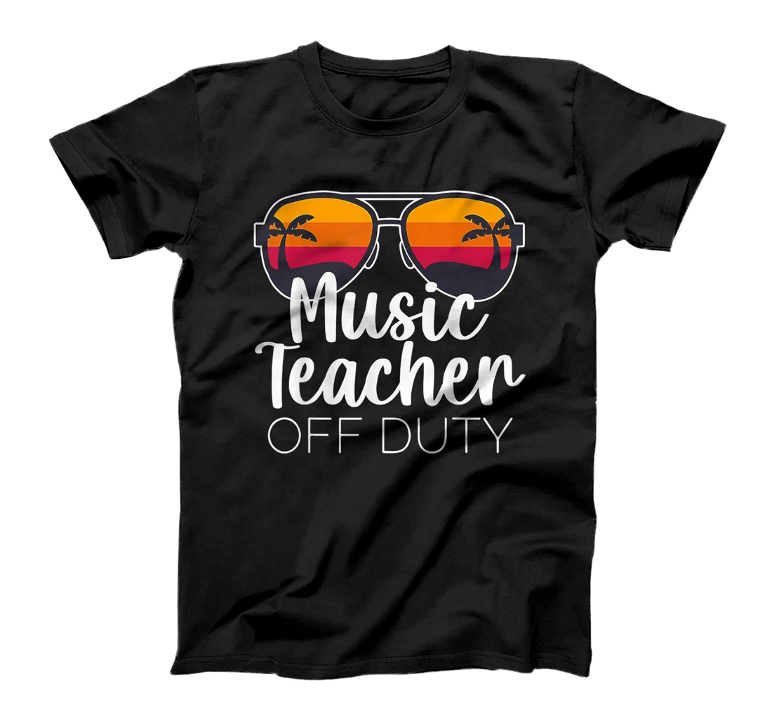 Personalized Music Teacher Off Duty Sunglasses Beach Sunset T-Shirt, Women T-Shirt
