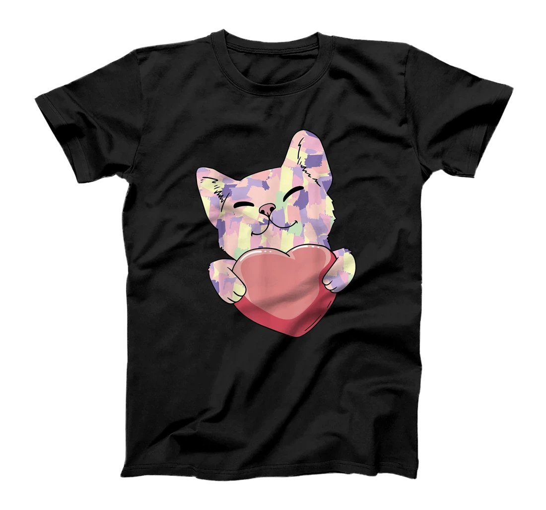 Cat Heart Valentine's Day Gift T-Shirt, Kid T-Shirt and Women T-Shirt