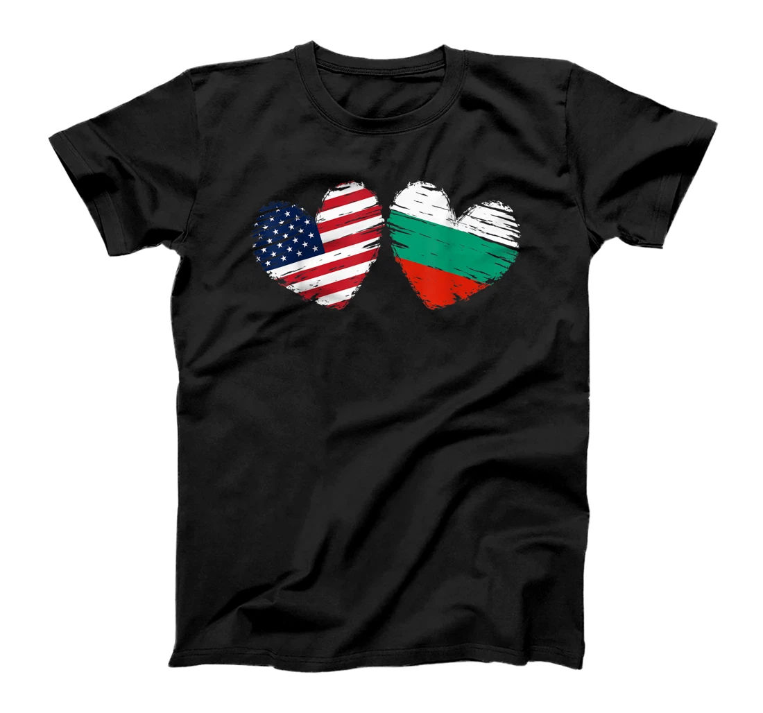 USA Bulgaria Flag Heart Valentines Day Bulgarian American T-Shirt, Kid T-Shirt and Women T-Shirt