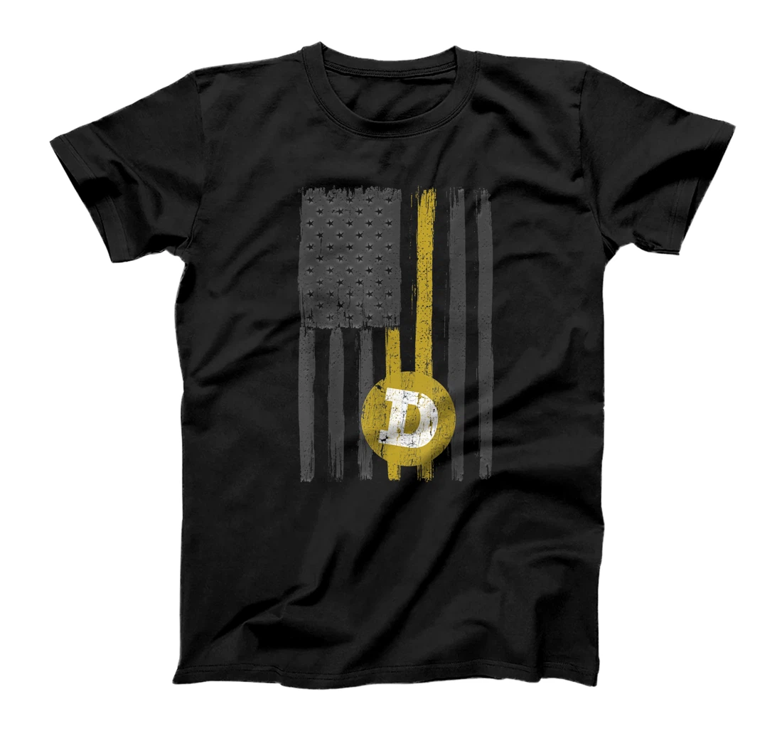 Personalized Dogecoin USA Flag Distressed Vintage Lover Hodl T-Shirt, Kid T-Shirt and Women T-Shirt