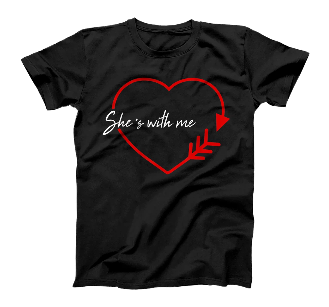 Personalized I am with her I am with him Matching Couple Valentine's Day T-Shirt, Women T-Shirt