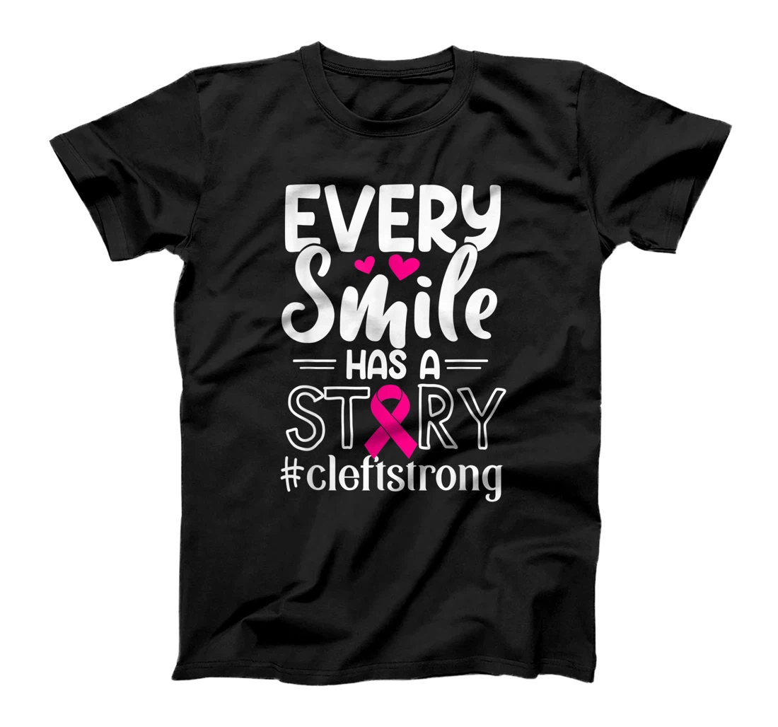 Personalized Cleft Lip And Palate Awareness Week Smile Strong Pink Ribbon T-Shirt, Women T-Shirt
