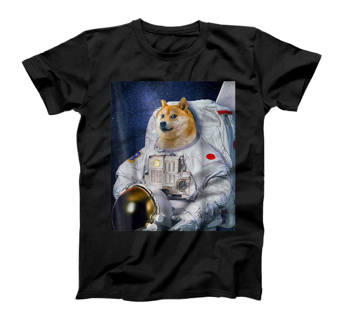 Personalized Dogecoin Cool Men's Moon Astronaut Meme Crypto doggy T-Shirt, Women T-Shirt