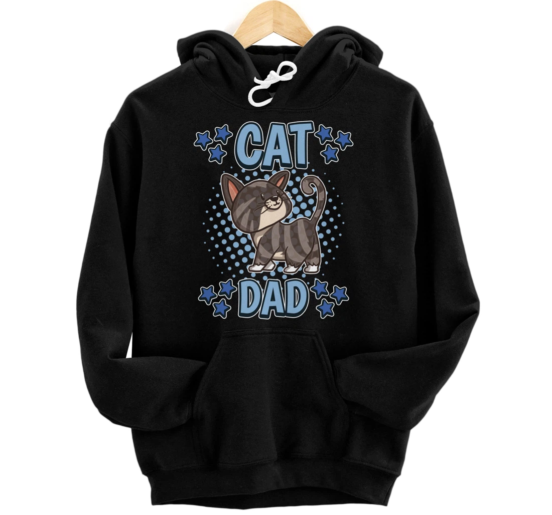 Personalized Mens Cat Dad Daddy Father's Day Cat Pullover Hoodie