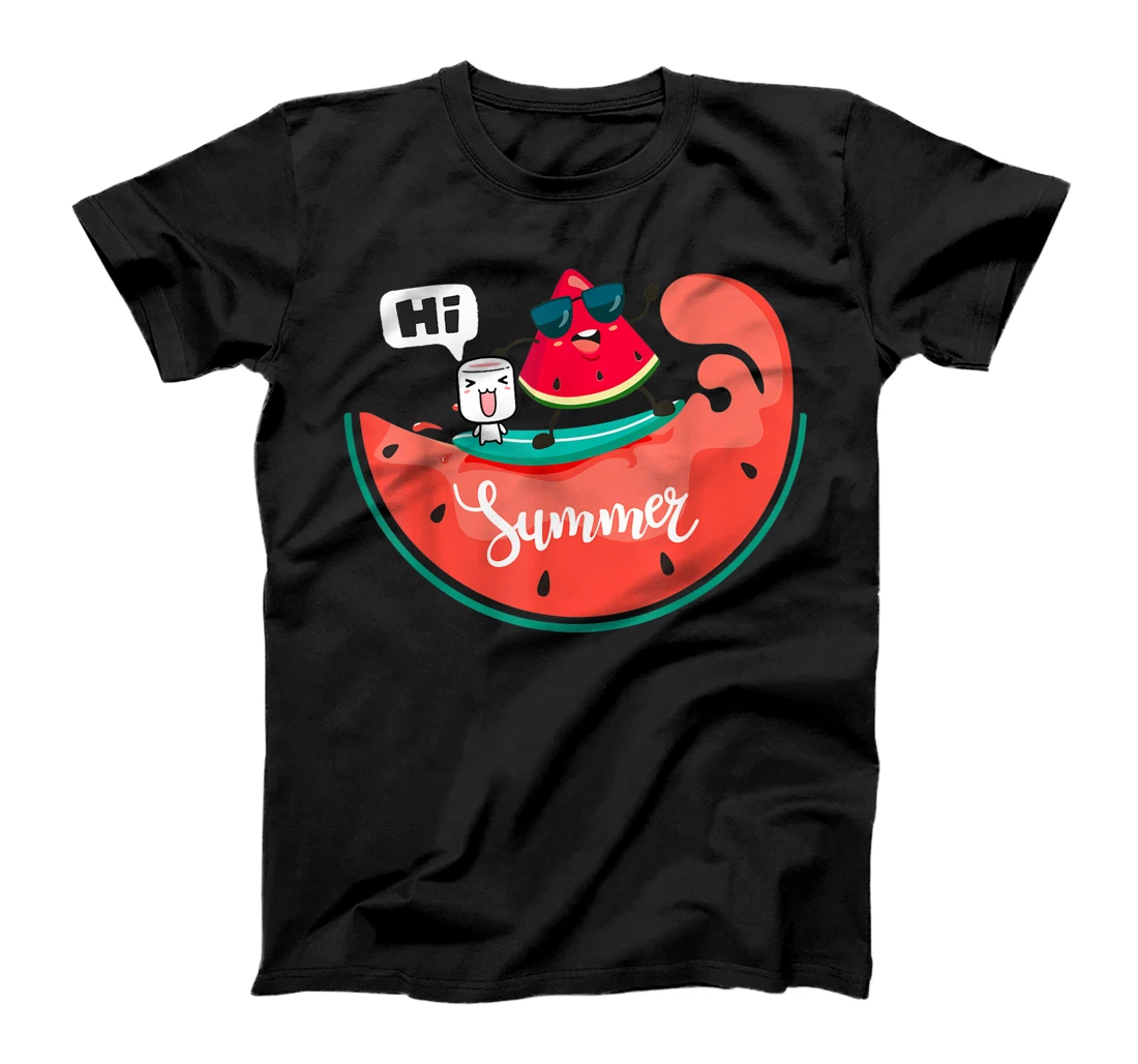 Personalized Cute Surfing Watermelon Sugar Hi Funny Saying Hi Summer 2021 T-Shirt