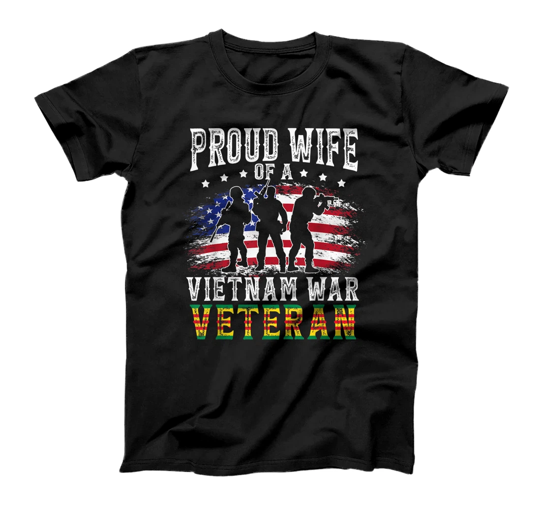 Personalized Proud Wife Vietnam War Veteran Husband Wives Matching T-Shirt