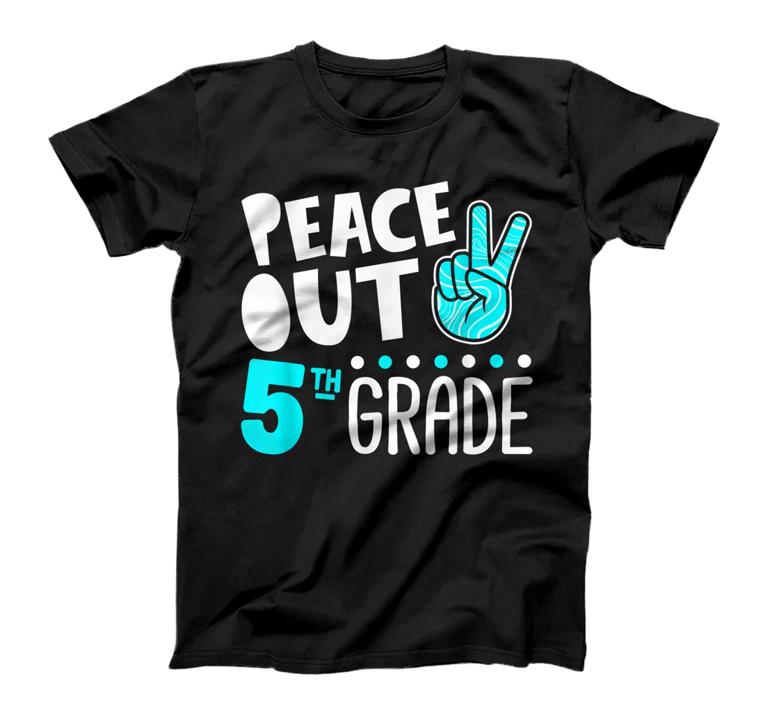 Personalized Peace Out 5th Grade Graduation Last Day School 2021 Funny T-Shirt