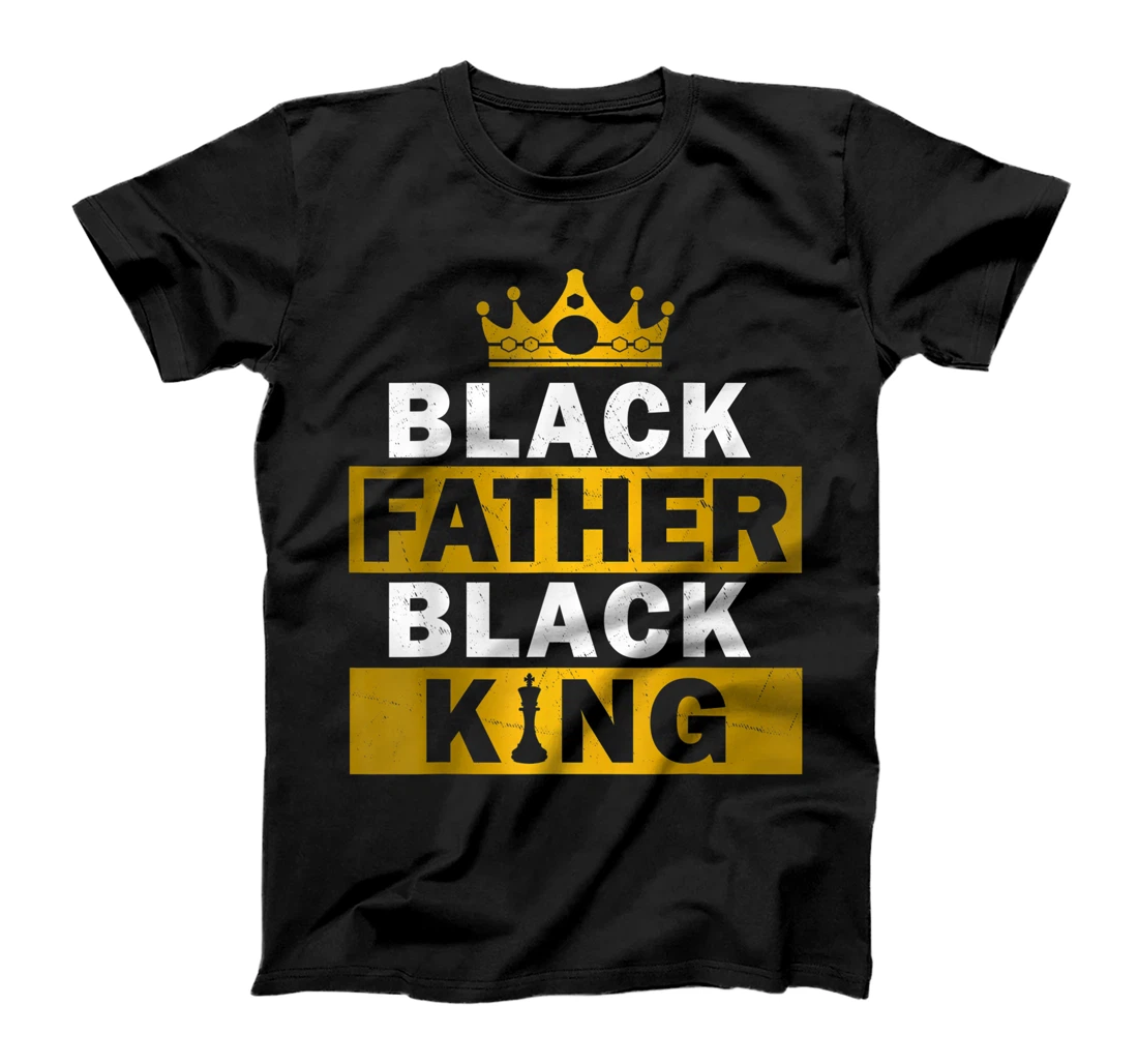 Personalized Black Father Black King African American Dad Father's Day T-Shirt