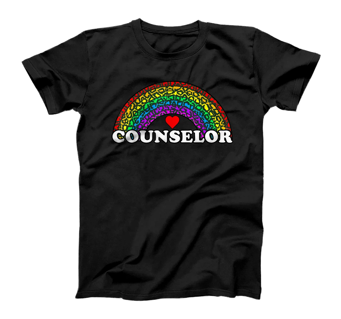 Personalized Counselor Leopard Rainbow Camp School Counselor Vintage T-Shirt