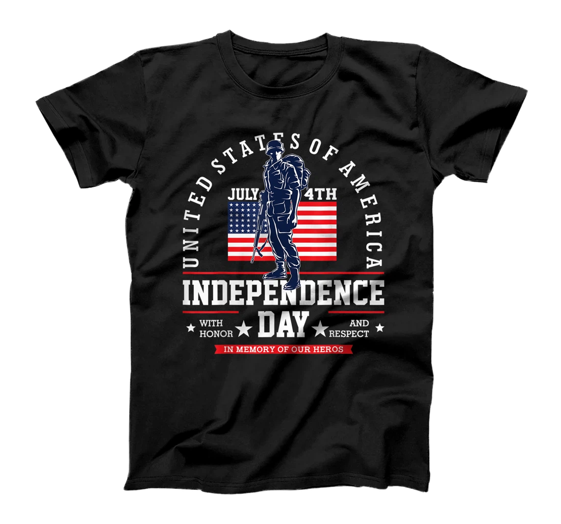 Personalized Independence Day USA proud Veteran Stars and Stripes Design T-Shirt