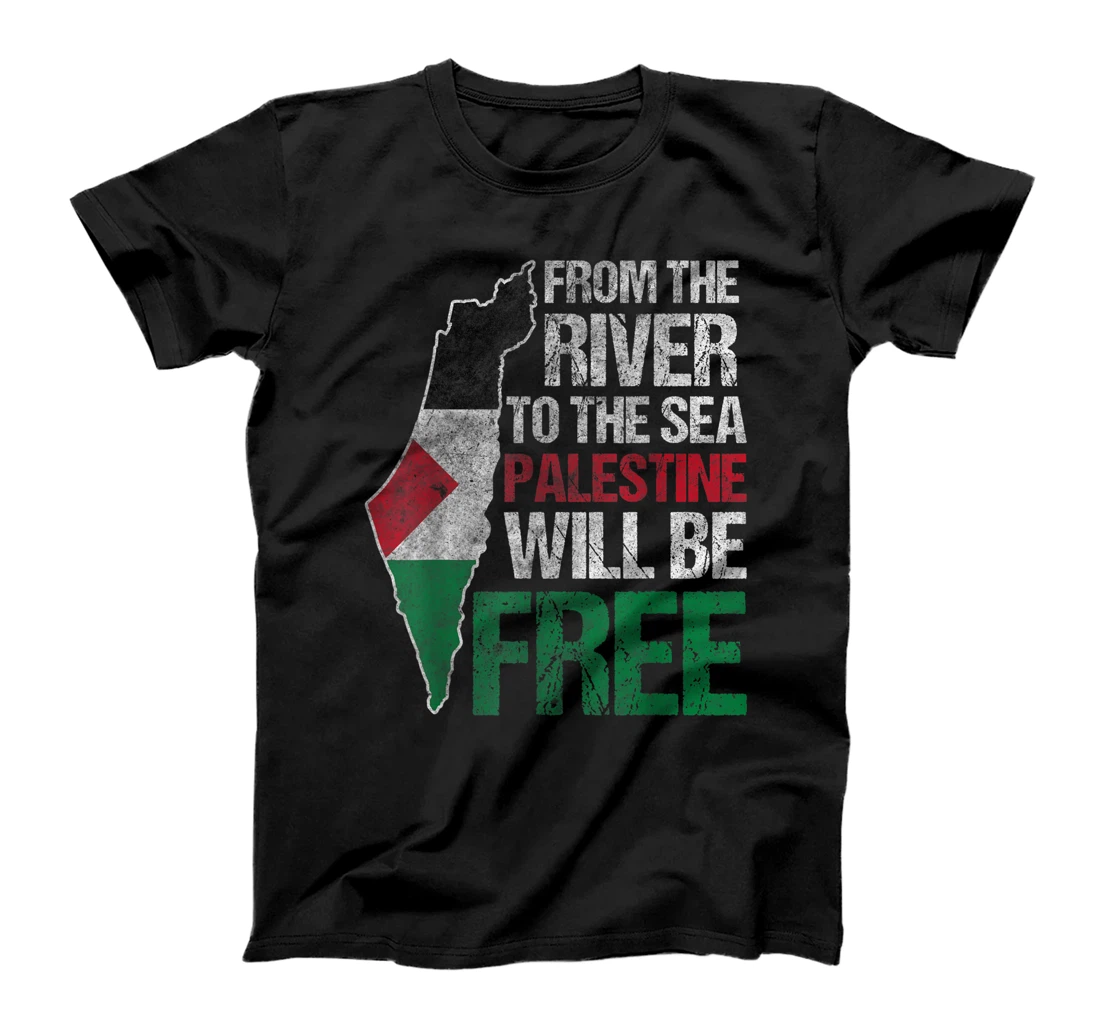 Personalized Free Palestine Gaza Palestinian Flag Stand With Falastin Tee T-Shirt