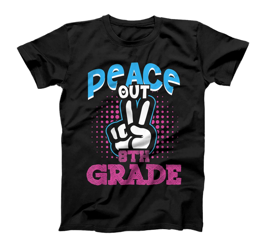 Personalized Funny Peace Out 8th Grade Shirt First Last Day of School T-Shirt