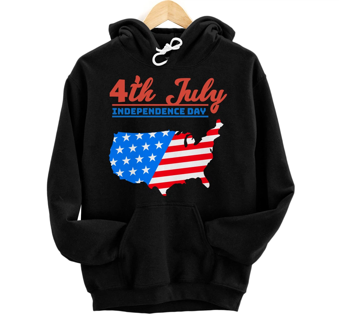 USA American Flag Independence Day 4th Of July Pullover Hoodie