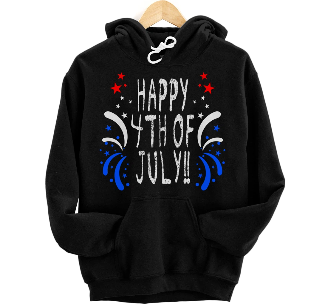 Personalized Happy 4th of July Fireworks Tee BBQ Holidays Independence Pullover Hoodie