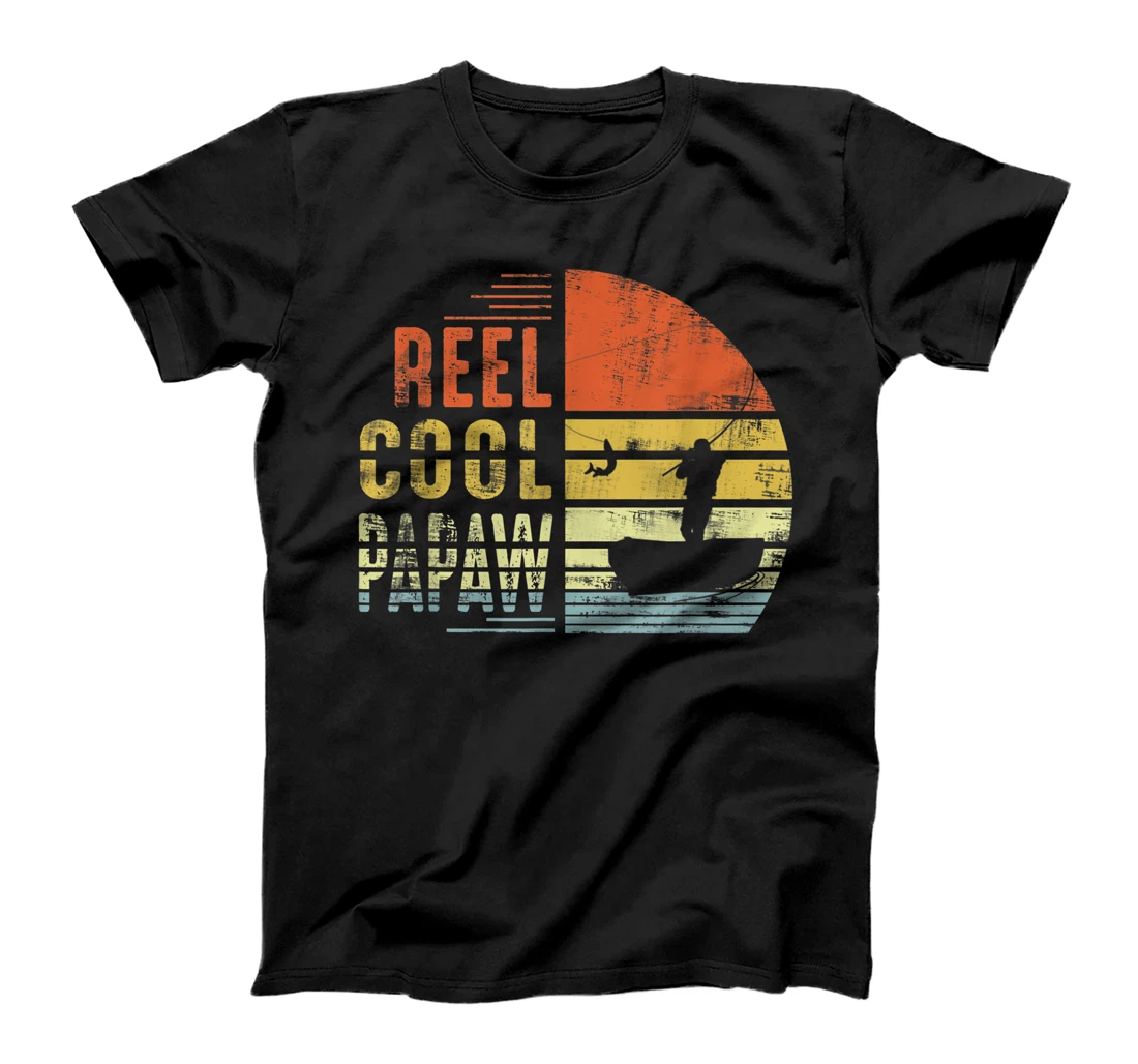 Mens Reel Cool Papaw Fishing Dad Gifts Father's Day Fisherman T-Shirt