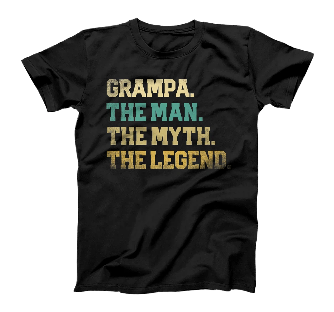 Mens Grampa The Man Myth Legend Father's Day Grandpa Retro Funny Premium T-Shirt