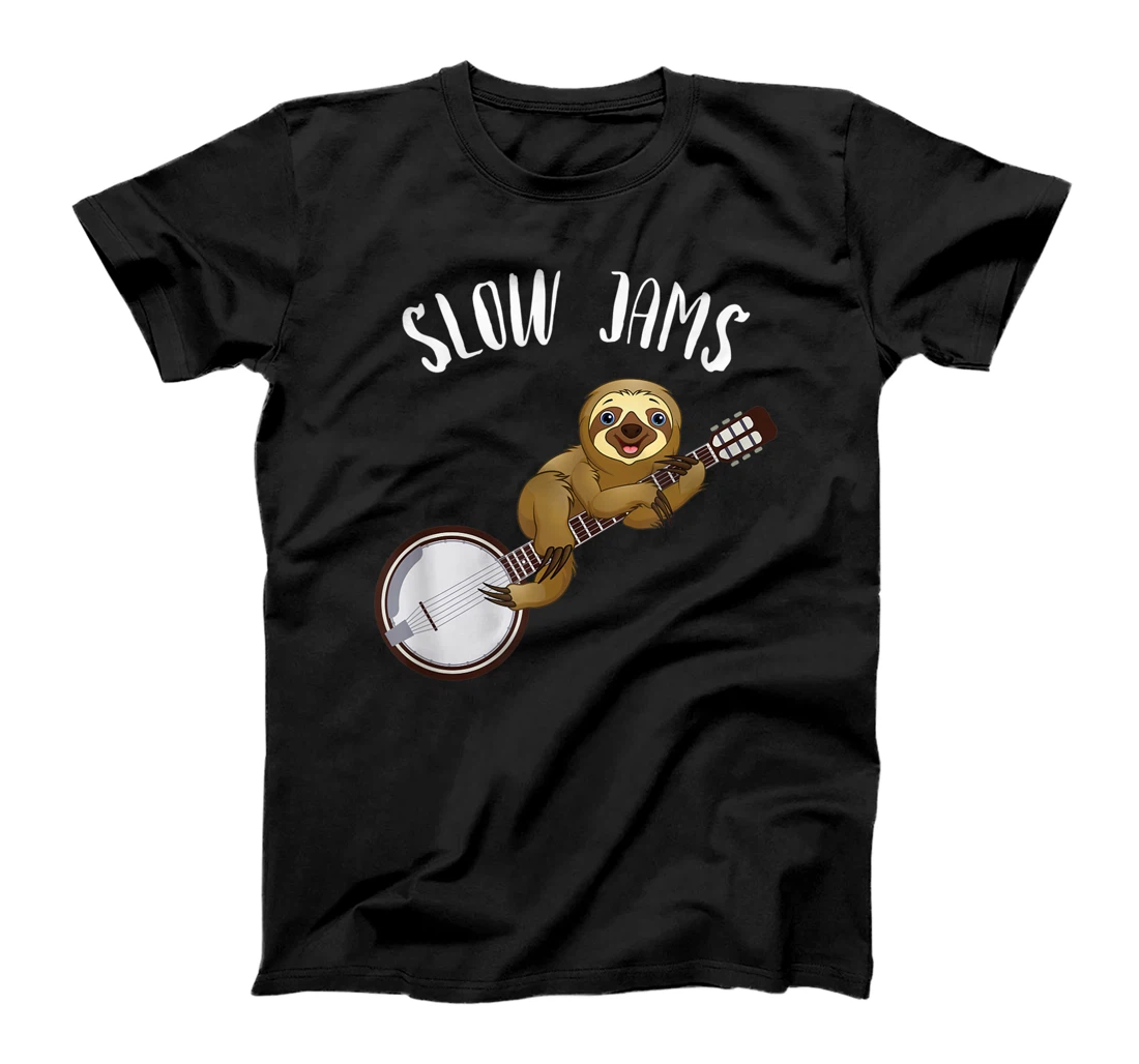 Slow Sloth Jam Banjo Bluegrass American Folk Country Music T-Shirt