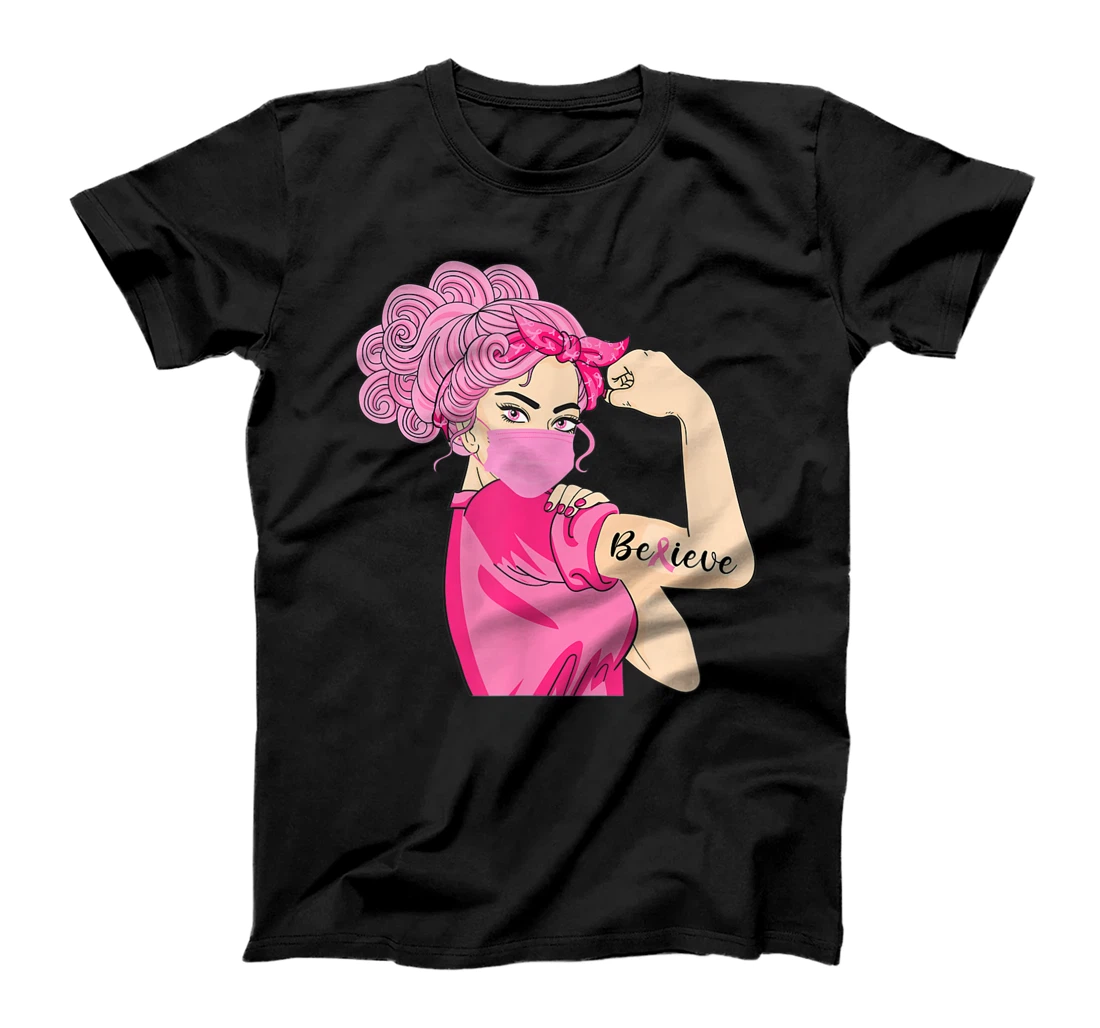 Breast Cancer Warrior Awareness Tee Support Believe T-Shirt