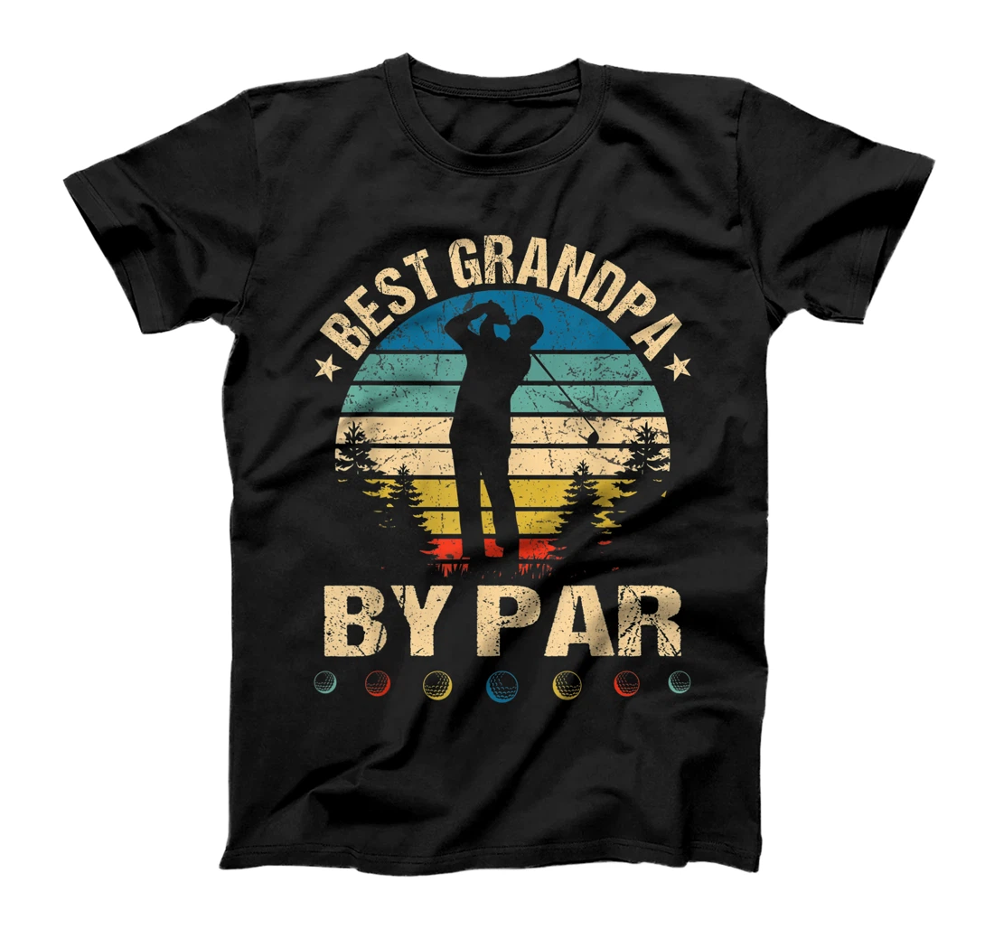 Mens Best Grandpa By Par Golfer Funny Father's Day Golf Lover T-Shirt