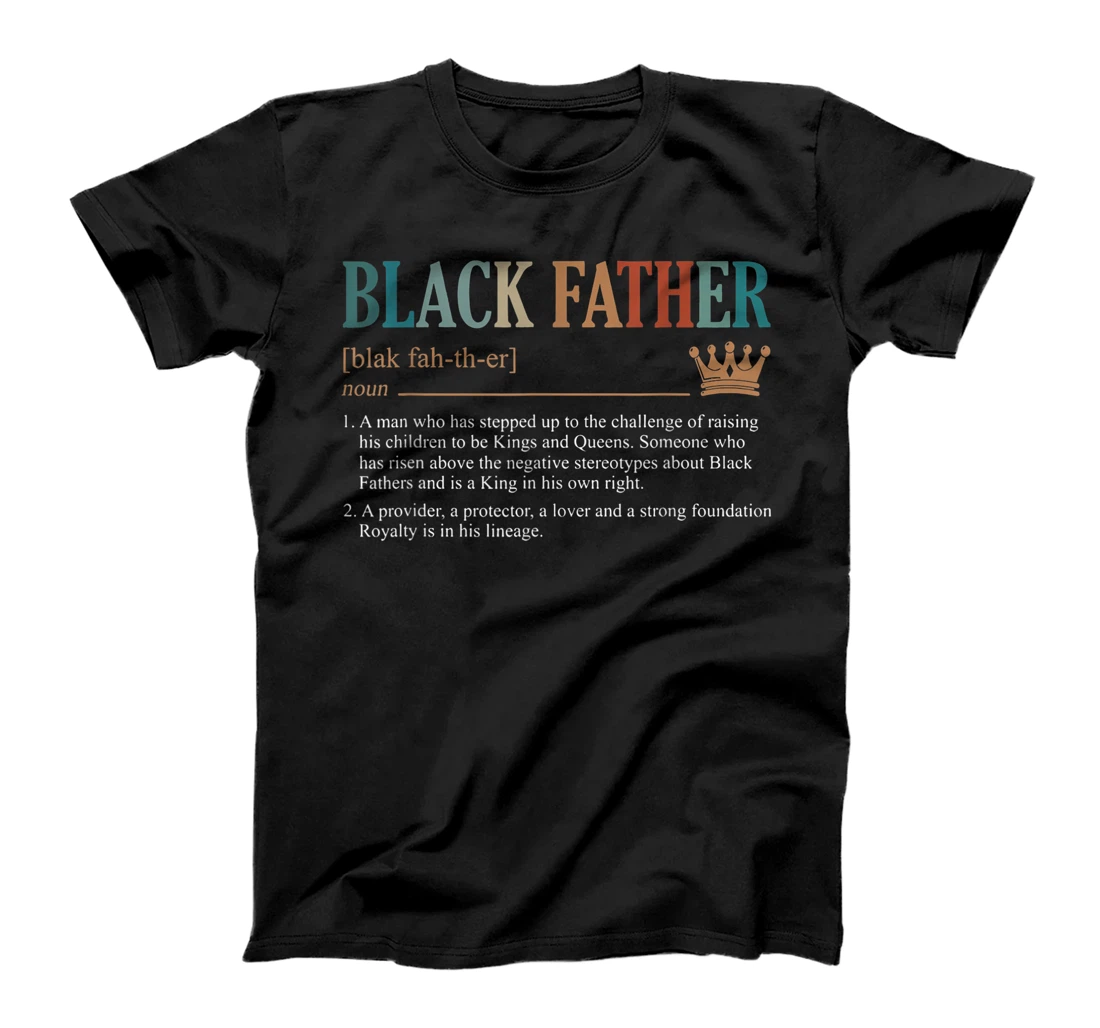 Mens Black Father Definition Father's Day T-Shirt