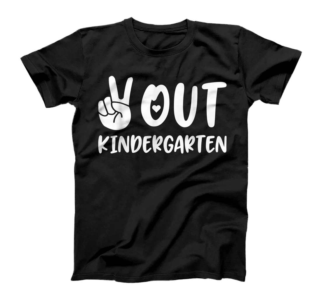 Personalized Peace Out Kindergarten Last Day of School Kindergarten Grad T-Shirt
