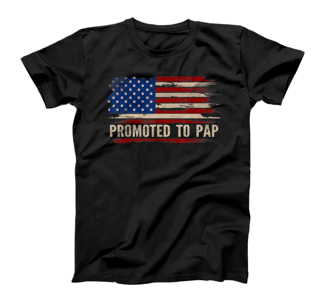 Personalized Promoted To Pap American Flag Father's Day Gift T-Shirt