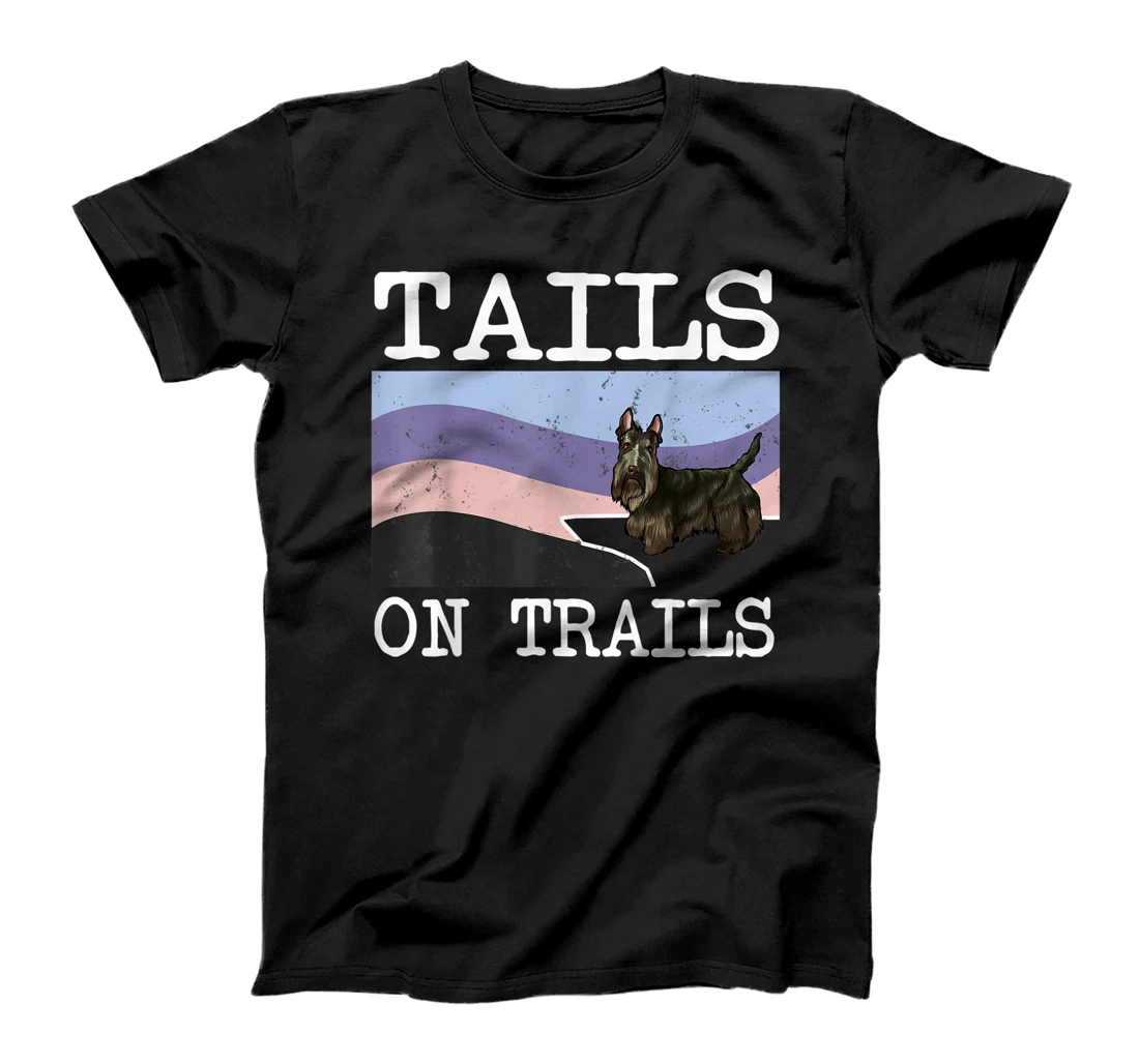 Personalized Scottish Terrier Tails On Trails Funny Dog Hiking T-Shirt