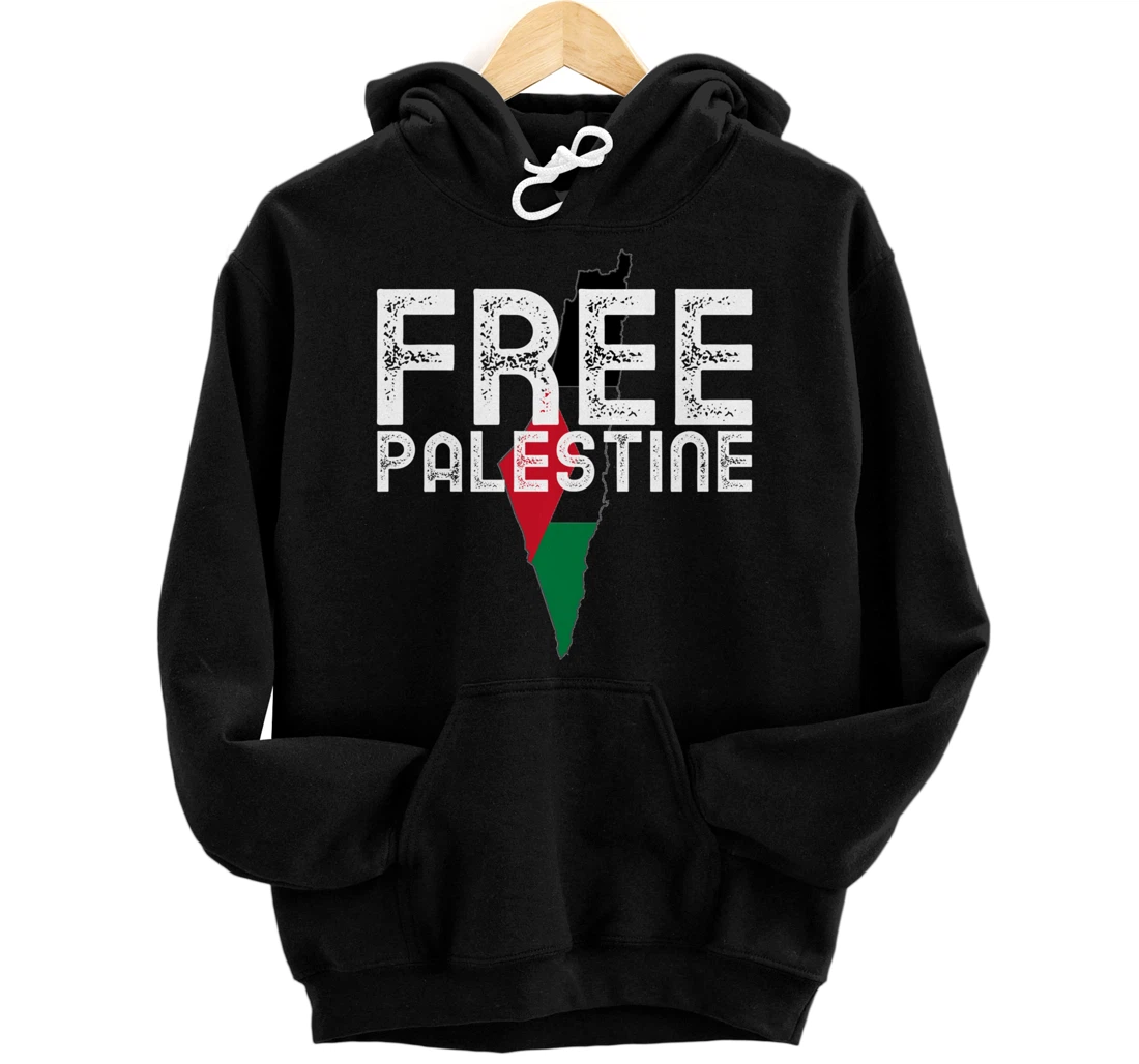 Personalized Free Palestine Flag Arabic Free Gaza Palestinian Flag Pullover Hoodie