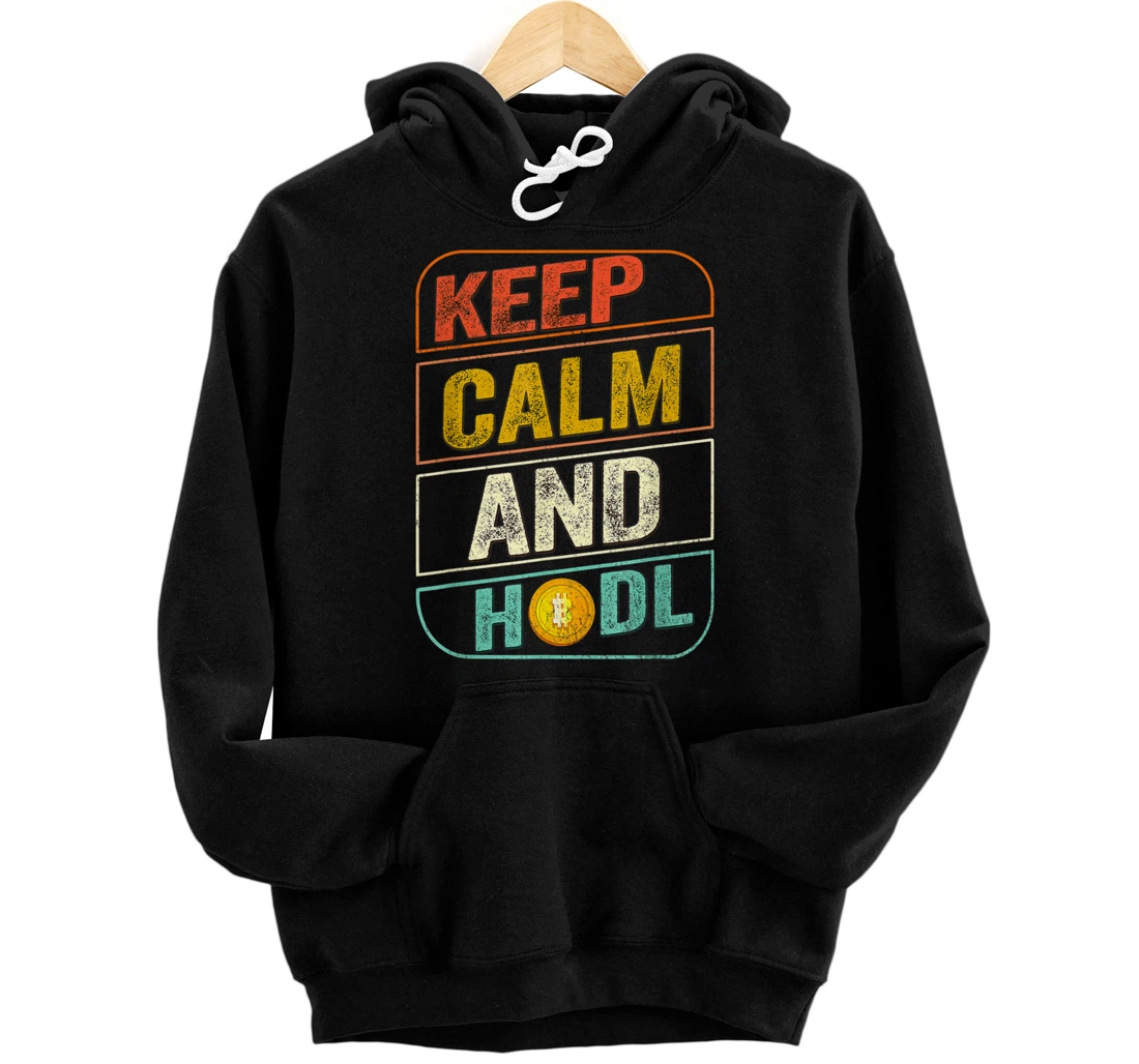 Personalized Dogecoin Doge Keep Calm And Hodl Buy The Dip Vintage Retro Pullover Hoodie