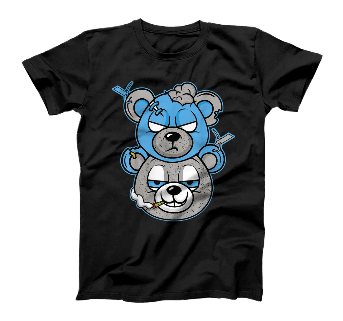 Douple Bear Graphic Tee Match Jordan 4 University Blue T-Shirt