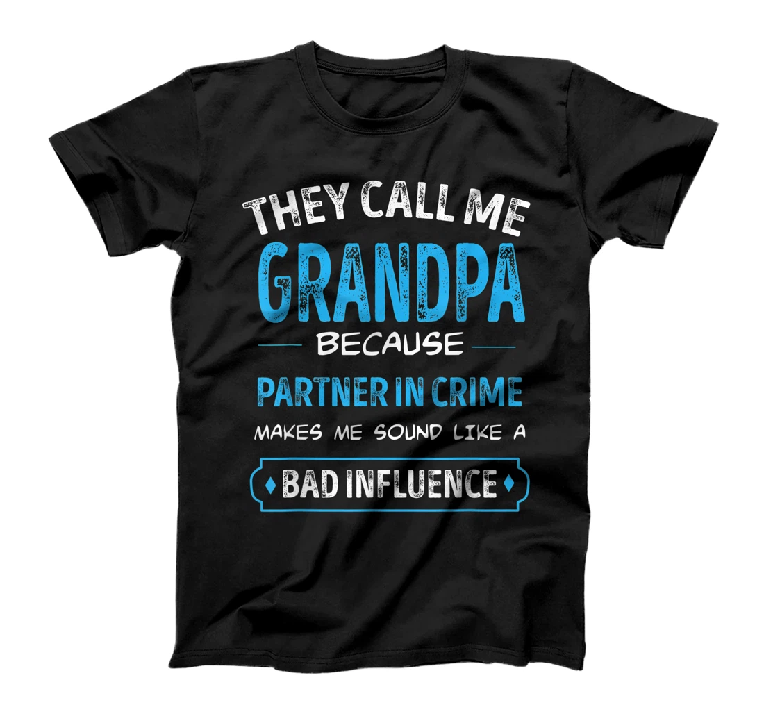 Personalized Mens They Call Me Grandpa Because Partner In Crime Fathers Day T-Shirt