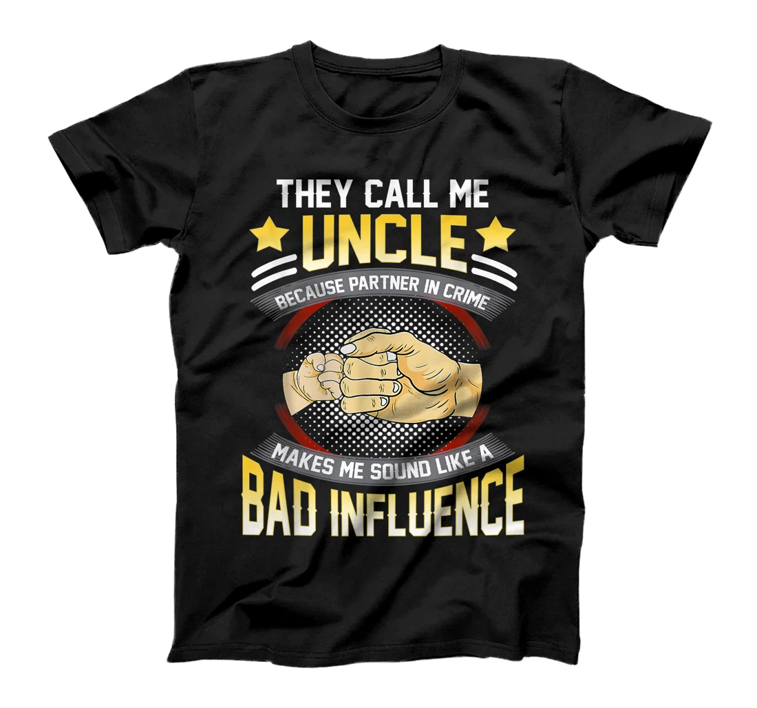 Personalized Mens They Call Me Uncle Because Partner In Crime Fathers Day T-Shirt