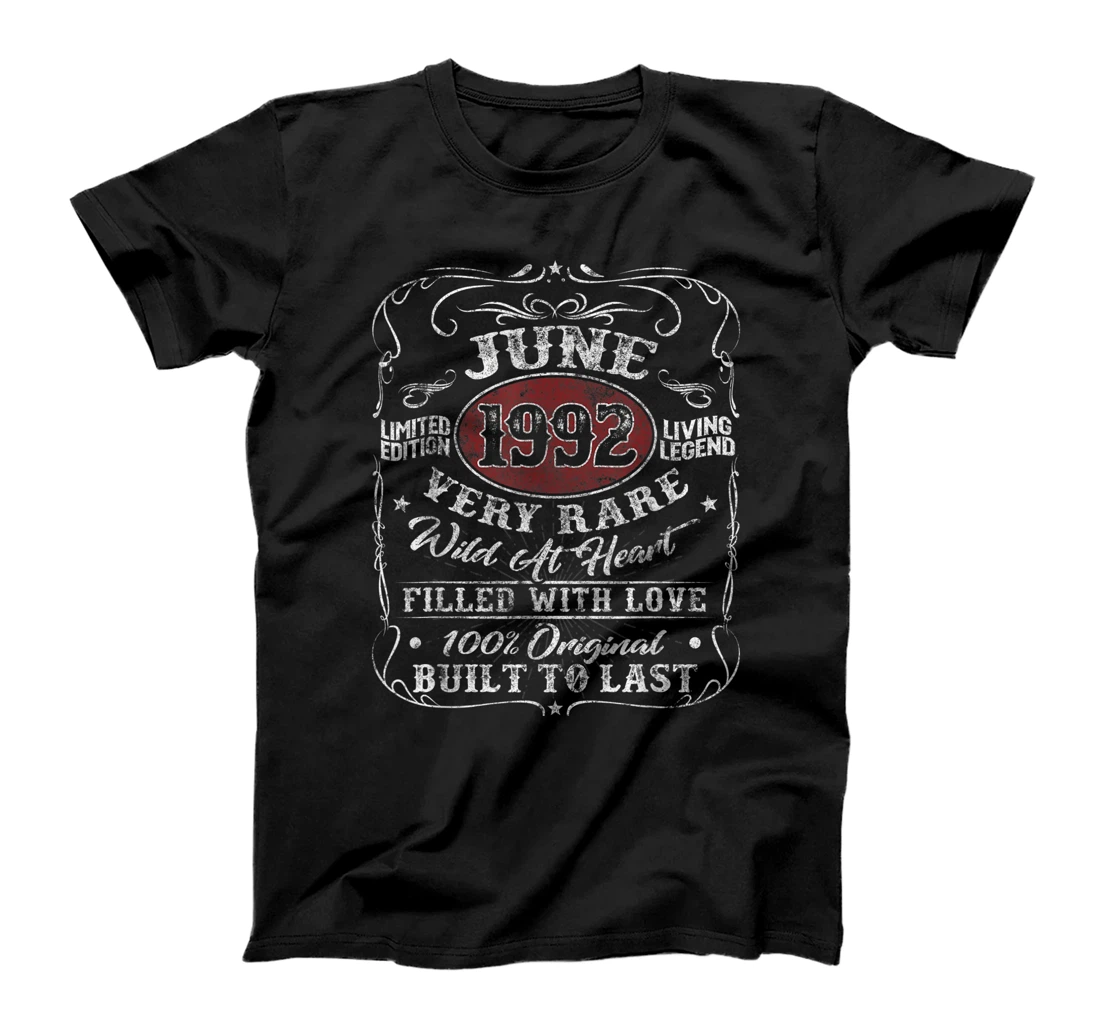 Personalized Vintage 29 Years Old Retro 29th Bday Decorations June 1992 T-Shirt