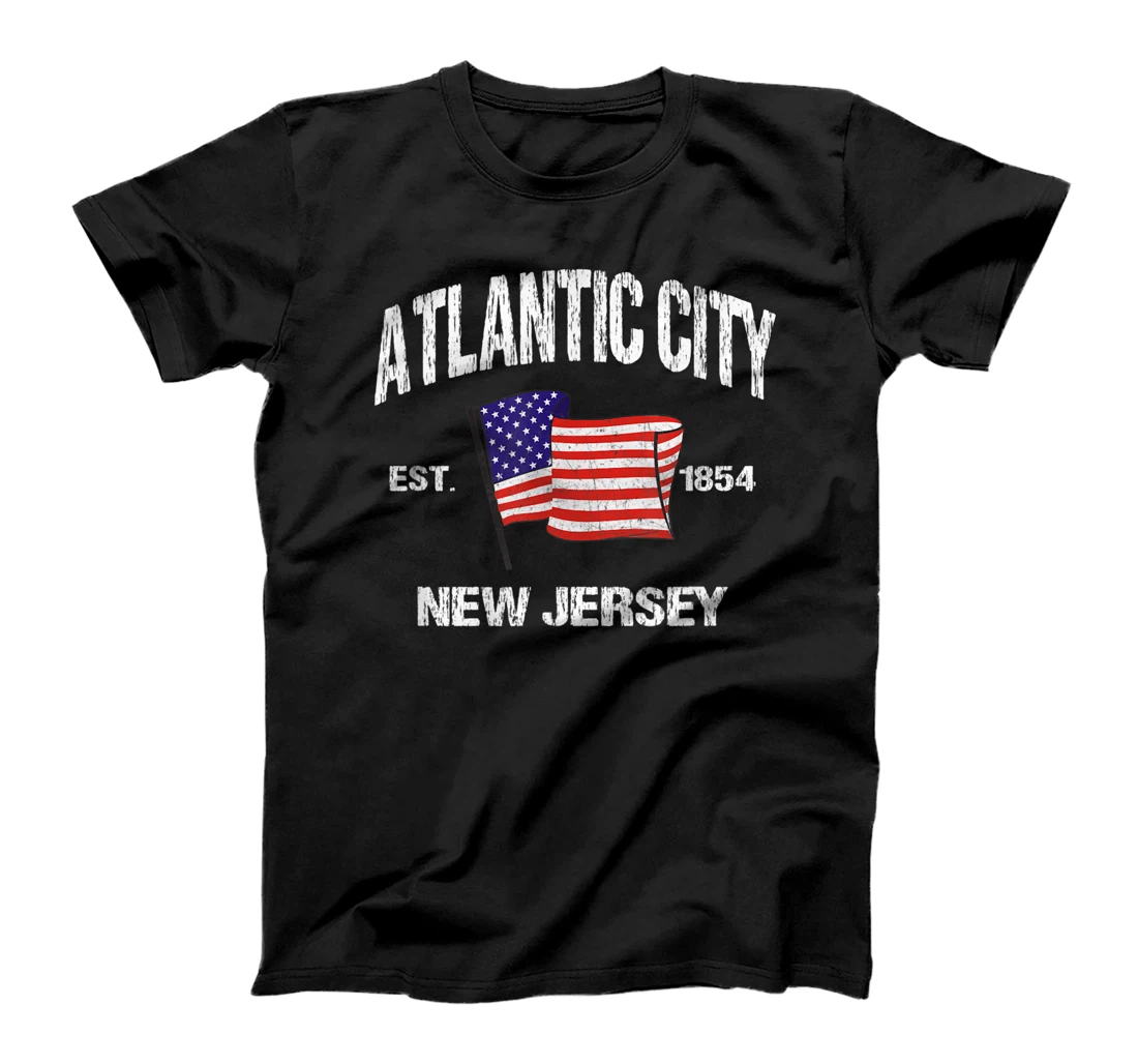 Personalized Atlantic City New Jersey NJ USA Stars & Stripes Vintage Styl T-Shirt