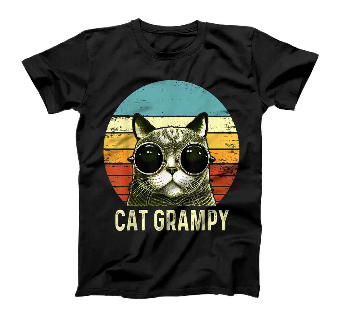 Personalized Mens Vintage Best Cat Grampy Ever Gift Funny Fathers Day T-Shirt