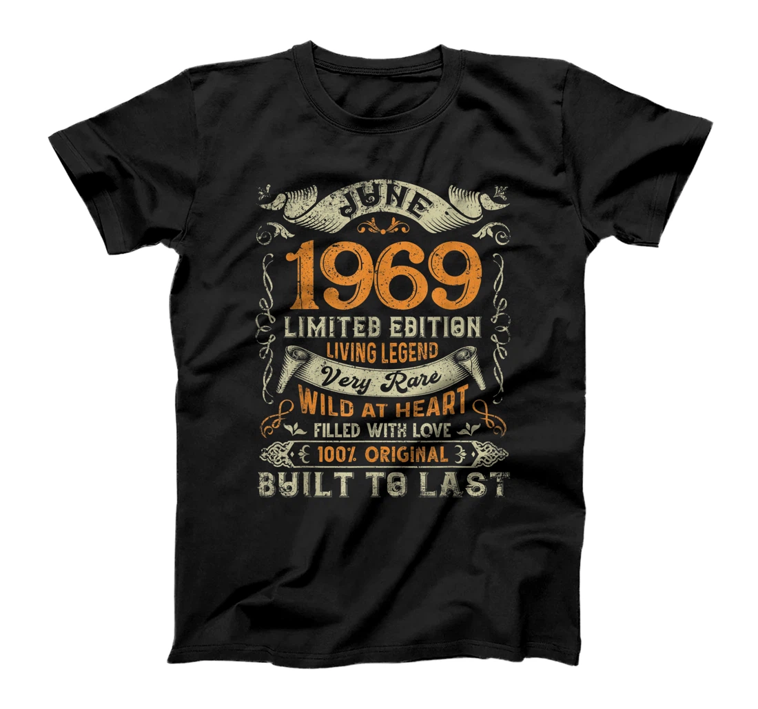 Personalized Retro June 1969 Vintage 52nd Bday Decorations 52 Years Old T-Shirt