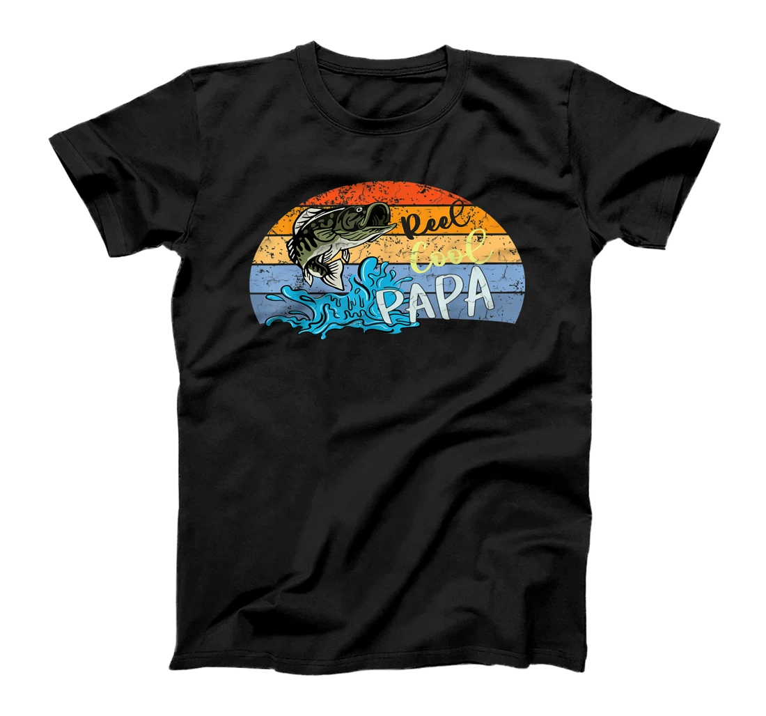 Mens Reel Cool Papa Fishing Father's Day T-Shirt